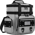 Expandable Tactical Lunch Box, Large Insulated Lunch Cooler Bag Heavy Duty Leakproof Lunch Pail for Men Adults Work Office Outdoor Picnic Trips,16L,Grey