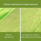 Triangle Hammock 10FT, Heavy Duty 300LBS-1000LBS Capacity for 1-3 Person, Portable Camping Hammock with Storage Bags, Multi-Person Hammock for Outdoor, Backpacking, Travel (Green-2.8m-150kg)