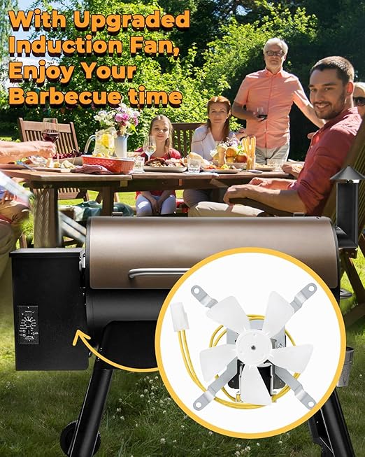 JZW-Shop Upgraded Induction Fan Replacement for Traeger, Pit Boss, Camp Chef Wood Pellet Grills, Sam's Club/Z Grills Pellet Grills, Grill Replacement Parts, AC120V 60Hz, Silver, IFRP01