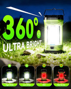 AlpsWolf Camping Lantern Rechargeable, 4000mAh LED Lantern for Power Outages Super Bright Portable Camping Light Emergency Lantern Camping Lamp Green, 1 Pack