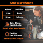 Jetboil Flash Portable Fast Boil Stove for Camping and Backpacking with 1-Step Auto Ignition, Propane/Isobutane Burner with Cooking Cup