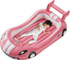 QPAU Blow up Inflatable Toddler Travel Bed with Sides, Toddler Air Mattress for Camping, Traveling, Hotel, or Home Use, Hand Pump Included (Pink)
