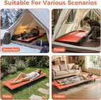 KingCamp Ultralight Camping Cot, Portable Folding Tent Camping Cot, 265 Lbs Heavy Duty Sleeping Cot with Pillow for Adults Outdoor Backpacking Travel Hiking, Orange