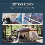 Wenzel Klondike 8 Person Water Resistant Tent with Convertible Screen Room for Family Camping