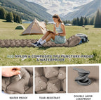Ultralight Air Pad: 1.9lbs Camping Mattress with Pillow & Foot Pump - 4" Thick with One-Second Deflation for Easy Backpacking
