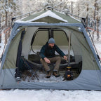 Night Cat 8-Persons Camping Tent: Large Waterproof Instant Cabin Hot Tent with Canopy and Stove Jack for Family Glamping