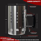 The Bincho Grill Stainless Steel Charcoal Chimney Starter – Perfect for Binchotan Charcoal & All Lump Charcoals, Built for Extreme Heat, Rust Resistant, Heat Shield Handle
