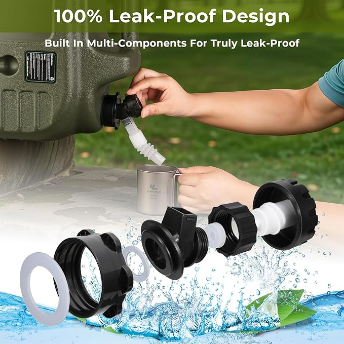 3.5 Gallon Camping Water Jug with Spigot, Water Container BPA Free Water Storage with Tool Bag, Portable Water Tank Emergency Water Storage for Hiking, Camping, Picnic, Home Use