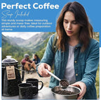 Toughty Enamel Coffee Percolator - Stovetop Coffee Maker for Camping, Open Fire, Grill, or Stove - Vintage Coffee Pot - Durable Old-Fashioned Metal Percolator w/ 2 Cups & 12 Coffee Filters - Black