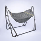 2 in 1 Hammock and Swinging Chair with Collapsible Steel Stand 450 lbs Capacity- Carrying Case, Portable & Adjustable, Perfect for Camping Beach Summer Patio, EZ Daze Foldable Hammock with Stand-Grey