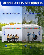 10x20ft Canopy Sidewalls fit 10x20ft Pop Up Tent, Waterproof 99% UV Protection Privacy Enclosure for Outdoor Events and Party, Black (4Pcs Sidewalls Only, Frame and Top Not Included)