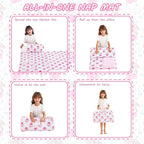 Toddler Nap Mat with Pillow and Blanket, Extra Large Rolled Napping Mats,Slumber Bags for Boys Girls,Kids Sleeping Bag for Daycare, Preschool Travel Camping