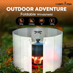 Portable Stove Windscreen – Lightweight 12-Plate Aluminum Windshield for Butane & Propane Camping Stoves, Backpacking Gear, Hiking & Picnic Cooking Essentials with Storage Box