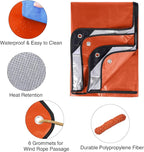 RedSwing 4 Pack Emergency Blankets, Waterproof Survival Thermal Tarp, Multipurpose Reflective Insulated All Weather Blankets for Camping Hiking, Orange