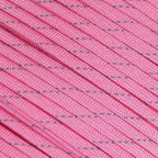 Fluorescent Reflective 550 Type III Guyline Tent Rope Camping Survival Cord High-Visibility Paracord (Reflective Rose Pink, 100 Feet)