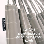 LA SIESTA Brisa Classic Hammock, Handmade, Weather-Resistant, Tear-Resistant Hammock for Indoor & Outdoor Relaxation, Size-King - Almond