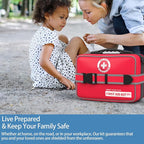 401 Piece First Aid Kit with Chest Seals -Labeled, Expandable & Mountable, Emergency Medical Kit for Home, Car, Camping & Outdoor, Waterproof Trauma Kits with Labeled Compartments