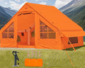 Inflatable Camping Tent,2/4/6/8 Person Glamping Inflatable Tents with Awning, Quick Setup Blow Up Tents with Pump, Waterproof Oxford Inflatable House for Camping, Air Glamping Hot Tents for Adult