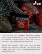 ReadyWise Emergency Food Supply - 144 Servings Freeze Dried Powdered Eggs Bucket, Protein Meals, Survival Food, Backpacking, Camping Essentials & Emergency Prepping Supplies, up to 10 Year Shelf Life