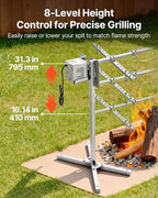 VEVOR Rotisserie Grill, 56in Electric Rotisserie Grill Kit 8 Level Height, BBQ Grills Rotisseries Kit with 132 lbs Load Capacity, Asador de Puerco, Stainless Steel Automatic Grilling Kits for Parties