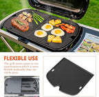 7034 Cast Iron Cooking Griddle Plate for Weber Traveler Portable Gas Grill Accessories, Griddle Replacement Parts for Weber Traveler 9010001 Outdoor BBQ Grill Replacement Part, 13.57 x 12.42 Inches