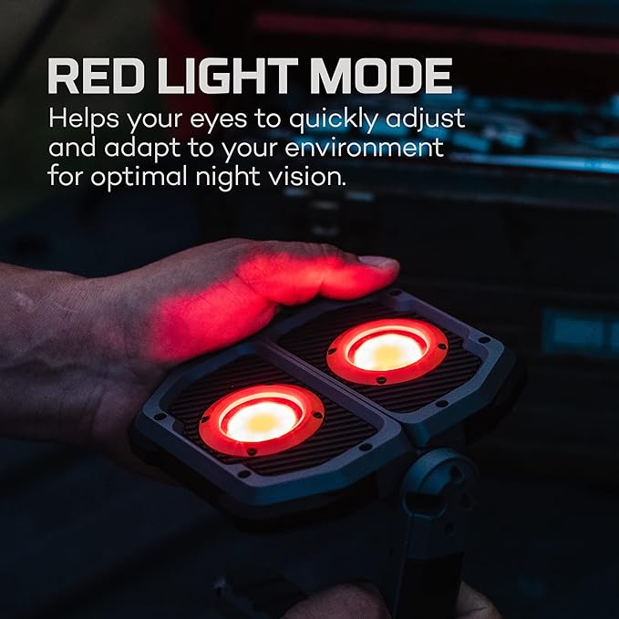 NEBO OMNI 3K Rechargeable Work Light | 3000 Lumens COB, 6 Light Modes, Rotating Magnetic Handles, Built-In Power Bank, Water Resistant, Portable Camping Lantern, Includes USB-C Charging Cable