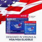 Burn Dressing Kit with Tea Tree Oil - Hydrogel Burn Pads, Cooling Gels, Non-Adhesive Dressings & Gauze - Complete First Aid Accessory for Instant Cooling, Soothing & Burn Relief