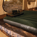 Intex 64762E Dura-Beam Standard Downy Air Mattress: Fiber-Tech – Full Size – Built-in Foot Pump – 10in Bed Height – 300lb Weight Capacity