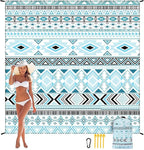 Beach Blanket Waterproof Sandproof Beach Mat 79" X 83"/10'x9'for 2-8 Adults Quick Drying Outdoor Picnic Mat Beach Accessories for Travel, Camping, Hiking