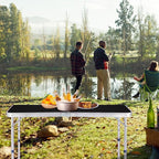 4.0 Ft Folding Portable Camping Table with Three Adjustable Heights, RV Tables for Inside a Camper, Outdoor, BBQ, Dining, Picnic, Cooking, Beach, Garden, Black