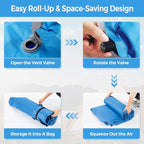 Goplus 2 Person Self-Inflating Camping Sleeping Pad, Black, 74 x 52 inch