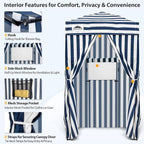 EAGLE PEAK Flex Ultra Compact 4x4 Pop-up Canopy, Sun Shelter, Changing Room, Portable Privacy Canopy Cabana for Pool, Fashion Photoshoots, or Camping, White/Blue