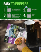 ReadyWise Freeze Dried Survival Food Kit – 18 Servings Emergency Food Supply for Long Term Food Storage, Camping & Backpacking Meals, Just Add Water Prepper Food