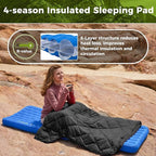 ATEPA ThermAir Pro Backpacking Inflatable Sleeping Pad, 5 R-Value Insulated Ultralight Portable Sleeping Pad Thick Camping Mat with Stuff Sack for Camping Backpacking Tent, Wide Long Size 77.5"x25.6"
