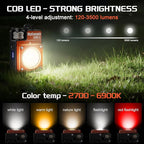Portable Camping Light, 3500LM Adjustable LED Camping Lantern Rechargeable with 2.5-15H Runtime&Screen, Alloy Waterproof Flashlight for Power Outages, Emergency, Hurricane(Orange)