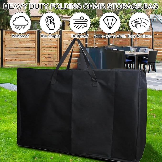 Folding Chair Storage Bag - Heavy Duty Camping Organizer, Portable Recliner Holder, Durable Gear Pouch, Large Carry Case | Travel Accessory for Towels Tent Wheelchair Yoga Mat Outdoor Use Utility Kit