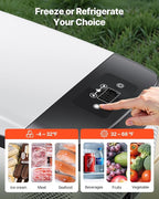 VEVOR Car Refrigerator, DC 12/24V AC100-240V Compressor Electric Cooler, -4°F to 68°F Car Fridge with APP Control, 16 QT Cars Freezer for RVs, Campsites, Boats, Camping, Fishing, 60W Portable Freezer