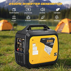 2400 Watts Portable Inverter Generator - Small Gasoline Powered for Home Backup, Camping, RV, Tailgating & Emergencies with CO Protection, Eco Mode, Recoil Start, Parallel Capable