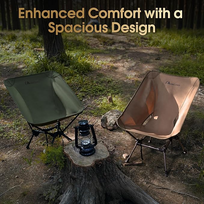 MOON LENCE Portable Camping Chair Plus, Larger & Roomier, Compact and Lightweight Still, Folding Chair for Backpacking & Hiking, 330Lbs Capacity (Desert Rust)