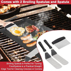 Carbon Steel Griddle for Stove Top Gas Grill, 24'' x 10'' Carbon Steel Flat Top Griddle for Induction Cooktop, Professional Cooking Griddle Pan for Made In Cookware