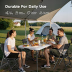4FT Folding Table Set with 4 Chairs – Heavy-Duty 400 lb Table & 330 lb Chairs, Dual-Height Adjustment, Portable Folding Furniture Set for Camping, Parties, Indoor & Outdoor Use