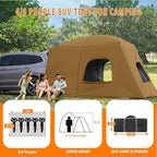 SUV Tents for Camping, Car Tents for Camping 4-6 People, SUV Tent Attachment Tailgate Tent