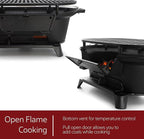 Megachef Oval Cast Iron Portable Hibachi Grill for Outdoor Use and Camping in Black