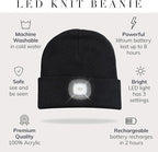 HEAD LIGHTZ® Rechargeable LED Beanie Hat – Hands-Free Lighted Cap for Running, Walking & Camping – As Seen on Oprah’s Favorite Things – Machine Washable, Unisex