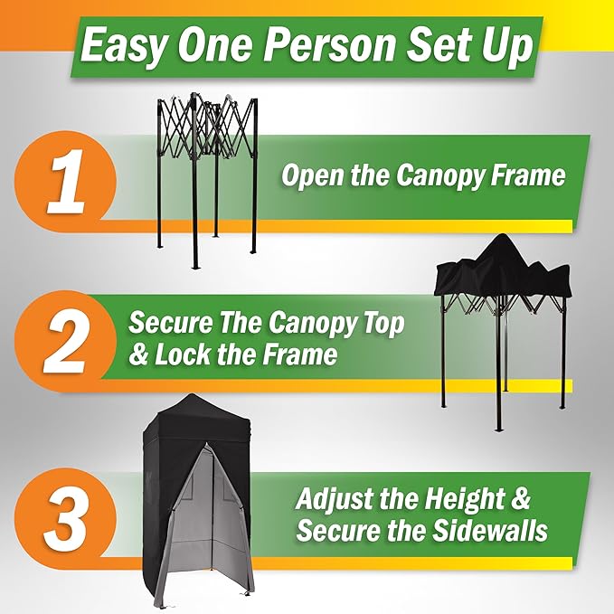 Pop Up Changing Tent - 46.5” Steel Frame Canopy Sun Shelter Pool Cabana, Portable Changing Room, or Privacy Tent for Camping Toilet or Portable Shower - Camping Essentials by Wakeman Outdoors