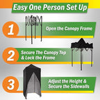 Pop Up Changing Tent - 46.5” Steel Frame Canopy Sun Shelter Pool Cabana, Portable Changing Room, or Privacy Tent for Camping Toilet or Portable Shower - Camping Essentials by Wakeman Outdoors