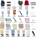 45 Piece Camping Backpack Outdoor Hygiene Kit Essentials, Individually Wrapped Personal Hygiene Kits for Homeless Men, Women (12 Kits of 45 Pieces)