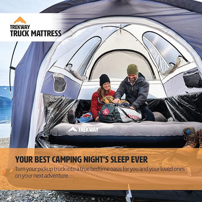 Offroading Gear Inflatable Truck Bed Air Mattress | 6ft to 6.5ft Truck Box | Trekway | Converts to Full Double Size Bed | Durable and Waterproof Compatible with F150, Ram, Supercrew, etc.