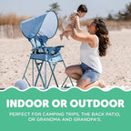 Baby Delight Go with Me Uplift Deluxe Portable High Chair | Travel High Chair | Sun Canopy | Indoor and Outdoor | Blue Wave
