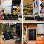 RICH SOLAR 200 Watt 12 Volt Monocrystalline Solar Panel 2 Pack of 9BB Cell 100W High Efficiency Solar Module Charge Battery for RV Trailer Camper Marine Off Grid